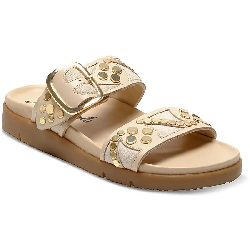 Free People Womens Revelry Rubber Studded Slide Sandals Single - Buckle Monk Look  