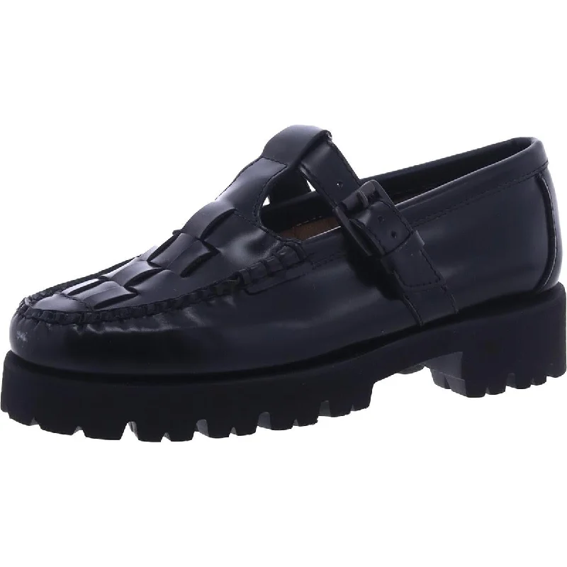 G.H. Bass & Co. Womens Fisherman Mary Jane Leather Round Toe Mary Janes Upcycled Shoe Look  