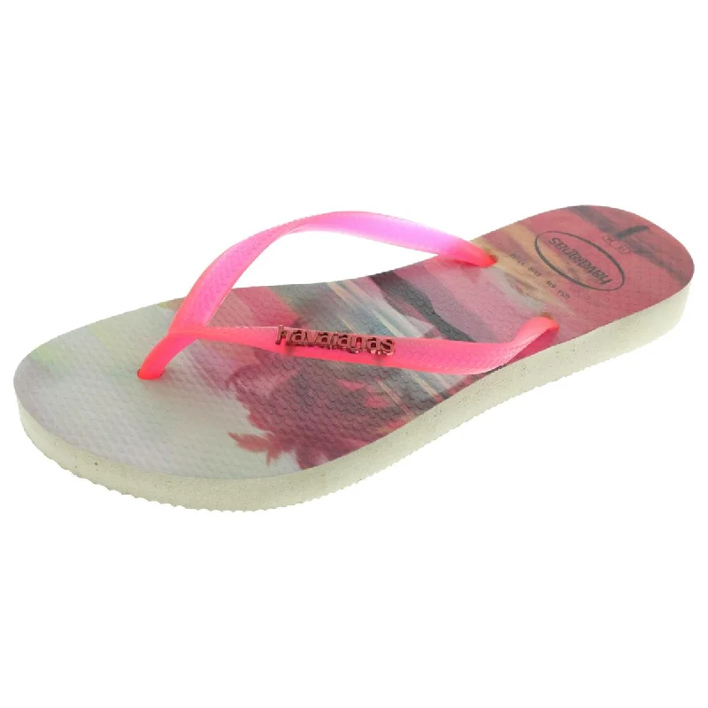 Havaianas Womens Thong Slip On Flip-Flops Single - Buckle Monk Look  