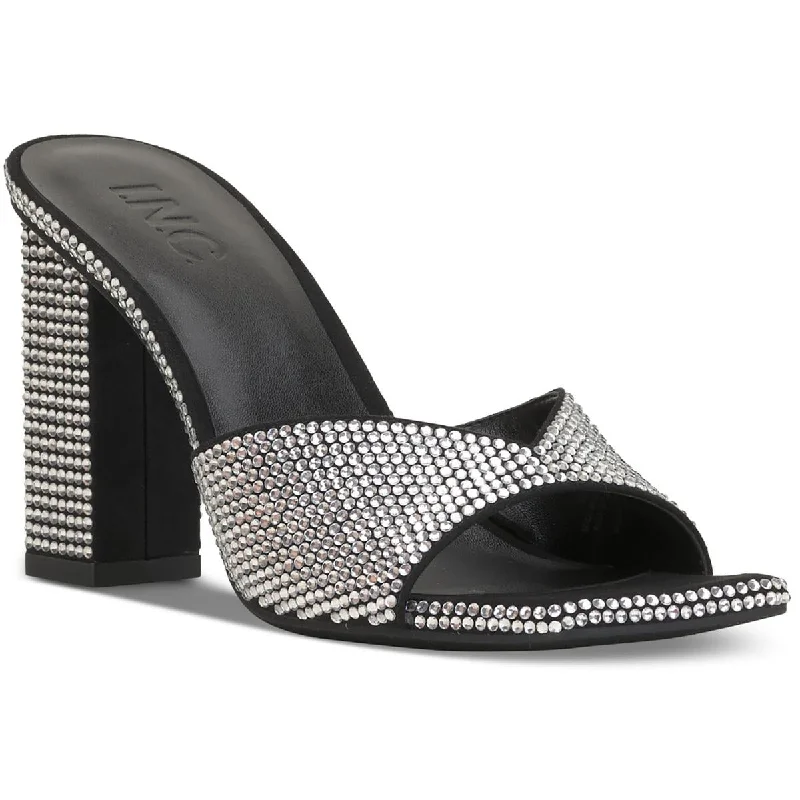 INC Womens Belle Faux Suede Rhinestone Block Heel Hip - Hop Sneaker Style  