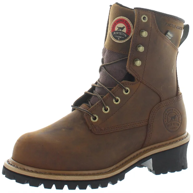 Irish Setter Mens Mesabi Leather Waterproof Steel Toe Boots Neon - Accent Sneaker Look Irish Setter Mens Mesabi Leather Waterproof Steel Toe Boots Neon - Accent Sneaker Look