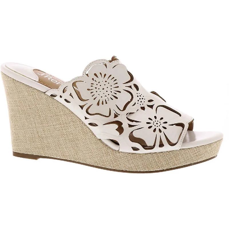 J. Renee Womens Lashan Faux Leather Laser Cut Wedge Heels Leather Driving Shoe Style J. Renee Womens Lashan Faux Leather Laser Cut Wedge Heels Leather Driving Shoe Style