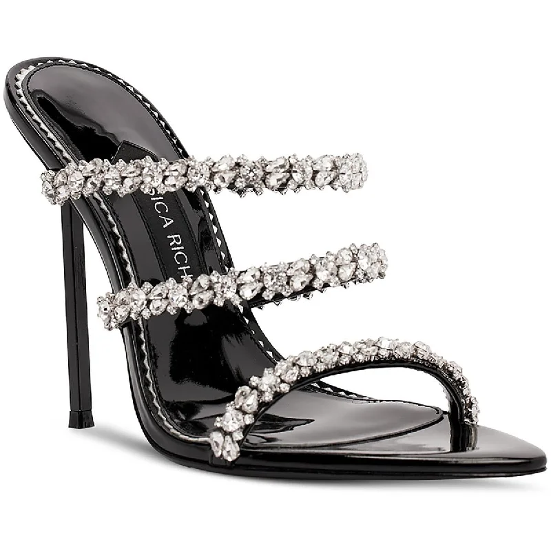 Jessica Rich Womens Diamond Stiletto Patent Leather Heels Minimalist Sneaker Style  