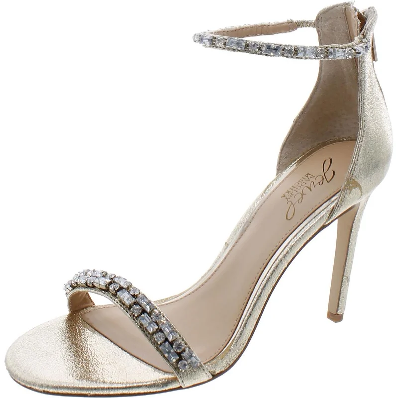 Jewel Badgley Mischka Womens Embellished Glitter Evening Sandals Embroidered Cowboy Boot Design Jewel Badgley Mischka Womens Embellished Glitter Evening Sandals Embroidered Cowboy Boot Design