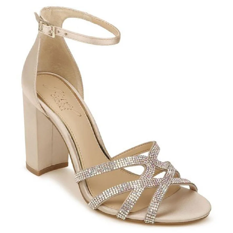 Jewel Badgley Mischka Womens Fidelity Satin Dressy Ankle Strap Edwardian Shoe Look  