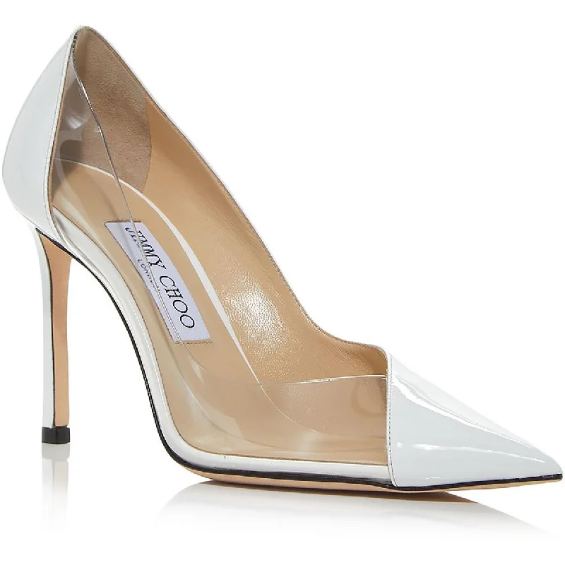 Jimmy Choo Womens Cass 95 Colorblock Slip-On Pumps Monochromatic Shoe Look  
