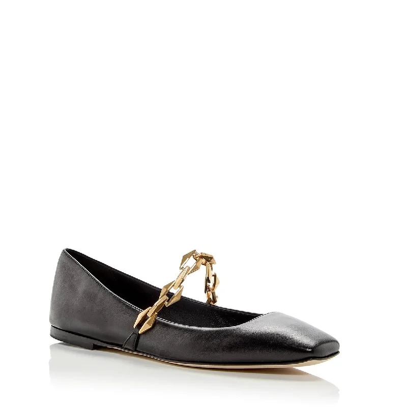 Jimmy Choo Womens Diamond Tilda Patent Leather Chain Loafers Paisley Print Shoe Design  