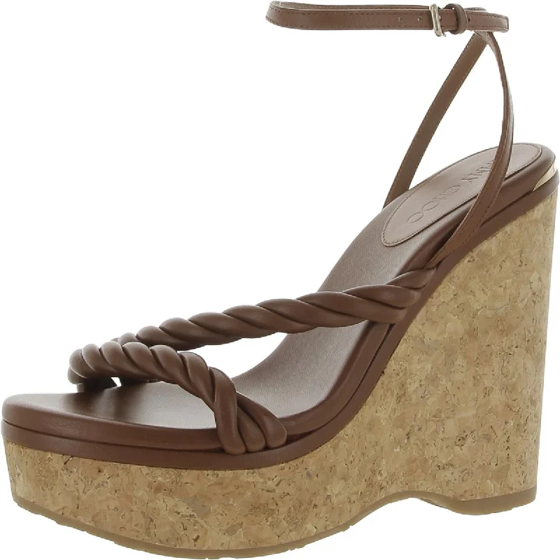 Jimmy Choo Womens Diosa Wedge 130 Leather Ankle Strap Heels Tech - Inspired Sneaker Look  