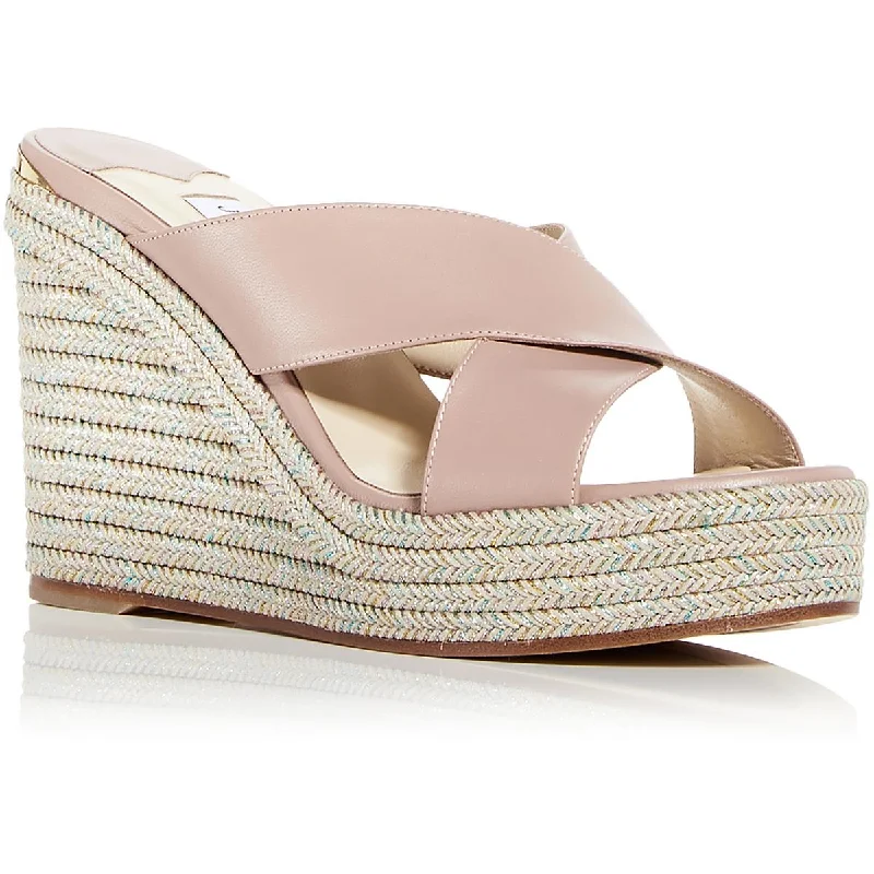 Jimmy Choo Womens Dovina Slide Slip On Platform Sandals Two - Tone Shoe Design  