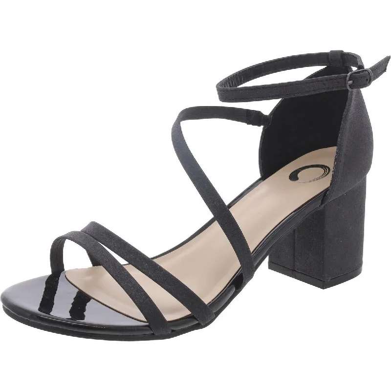 Journee Collection Womens Open Toe Evening Ankle Strap Patchwork Shoe Aesthetic  