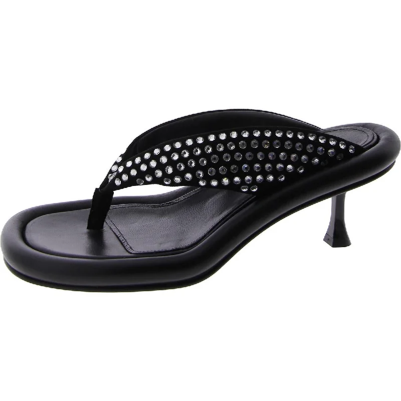JW Anderson Womens Fala Bumper Leather Rhinestones Heels Monochromatic Shoe Look  