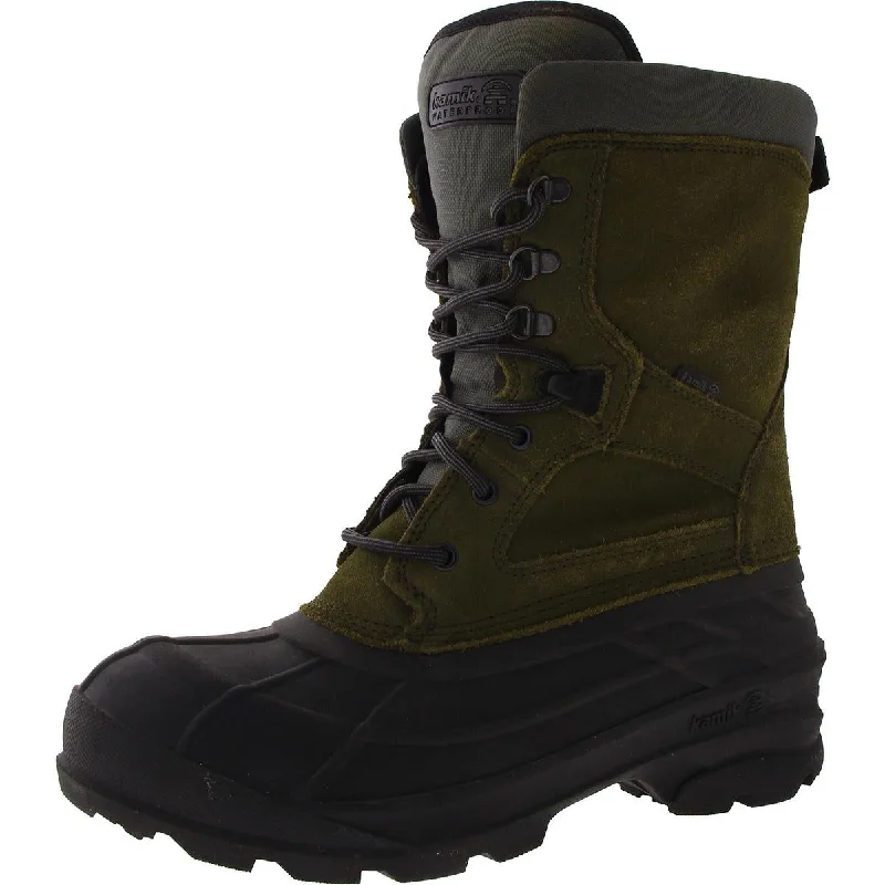 Kamik Mens Insulated Lace-Up Work & Safety Boot Checkered Shoe Pattern Look  