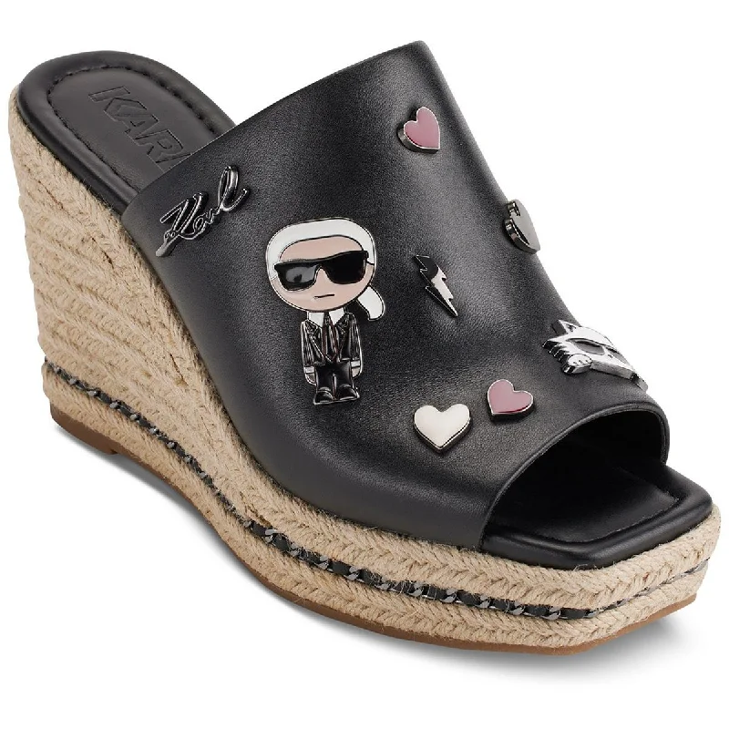 Karl Lagerfeld Paris Womens Corissa Pins Leather Peep-Toe Espadrilles Tassel Driving Shoe Look Karl Lagerfeld Paris Womens Corissa Pins Leather Peep-Toe Espadrilles Tassel Driving Shoe Look