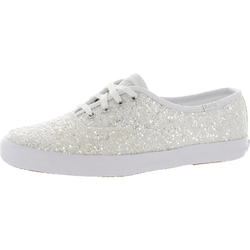 Keds Womens Champion Glitter Lace Up Casual and Fashion Sneakers Buckle -