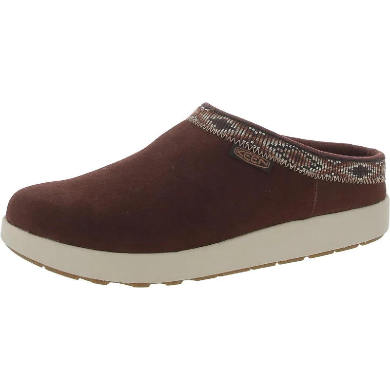 Keen Womens Elle Suede Comfort Clogs Zip - Up Boot Style  