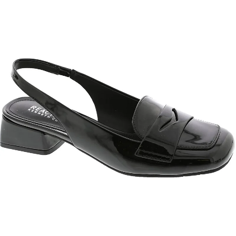 Kenneth Cole Reaction Womens LEWIS SLING Patent Leather Square toe Slingbacks Loose - Fit Slipper Style Kenneth Cole Reaction Womens LEWIS SLING Patent Leather Square toe Slingbacks Loose - Fit Slipper Style