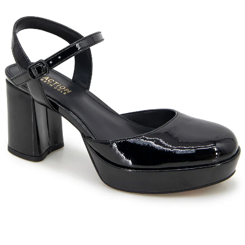 Kenneth Cole Reaction Womens Patent Ankle Strap Slingback Heels Open - Lacing Derby Look Kenneth Cole Reaction Womens Patent Ankle Strap Slingback Heels Open - Lacing Derby Look