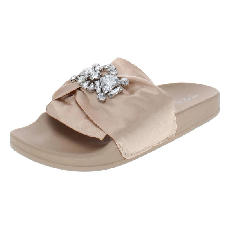 Kenneth Cole Reaction Womens Pool Jewel Satin Embellished Slide Sandals Performance Running Sneaker Look Kenneth Cole Reaction Womens Pool Jewel Satin Embellished Slide Sandals Performance Running Sneaker Look