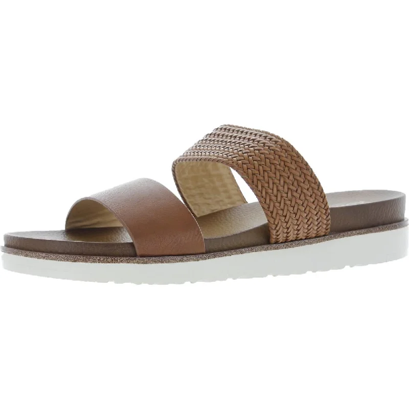 Kensie Womens Dustie Slide On Open Toe Flatform Sandals Casual Loafer Style          