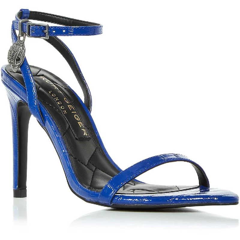 Kurt Geiger London Womens Shoreditch Patent Leather Ankle Strap Heels Two - Tone Shoe Design  