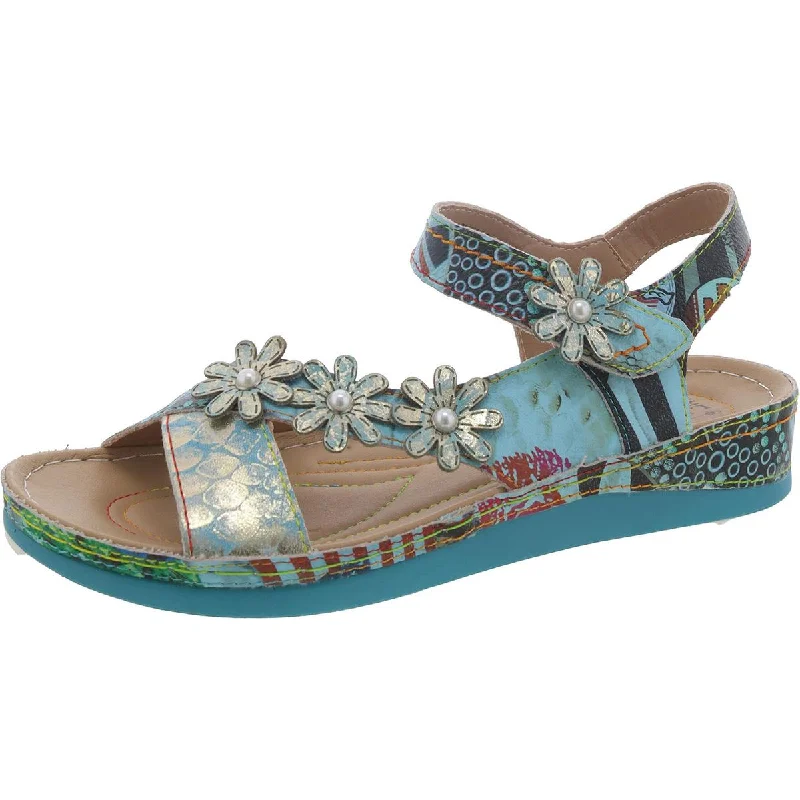 L'Artiste by Spring Step Womens CHARLEEN BLUM Leather Round toe Ankle Strap Patchwork Shoe Aesthetic  
