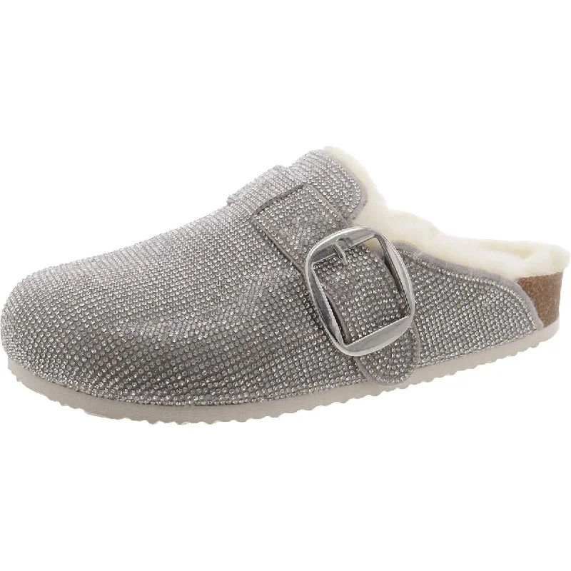 Madden Girl Womens Peony-RF Rhinestone Slip On Mules Wingtip Oxford Design 