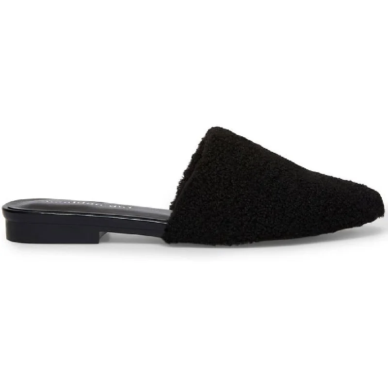 Madden Girl Womens Tania   Plush Slip On Mules Rubber - Sole Plimsoll Look  