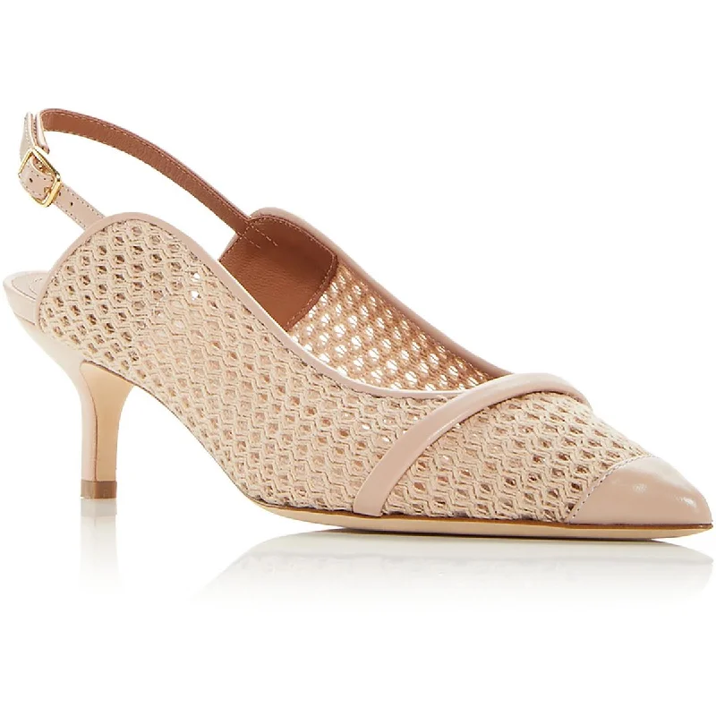 Malone Souliers Womens Marion Leather Kitten Slingback Heels Strap - Up Sandal Resort Style Malone Souliers Womens Marion Leather Kitten Slingback Heels Strap - Up Sandal Resort Style