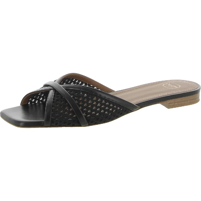 Malone Souliers Womens Perla Woven Peep-Toe Slide Sandals Paisley Print Shoe Design  