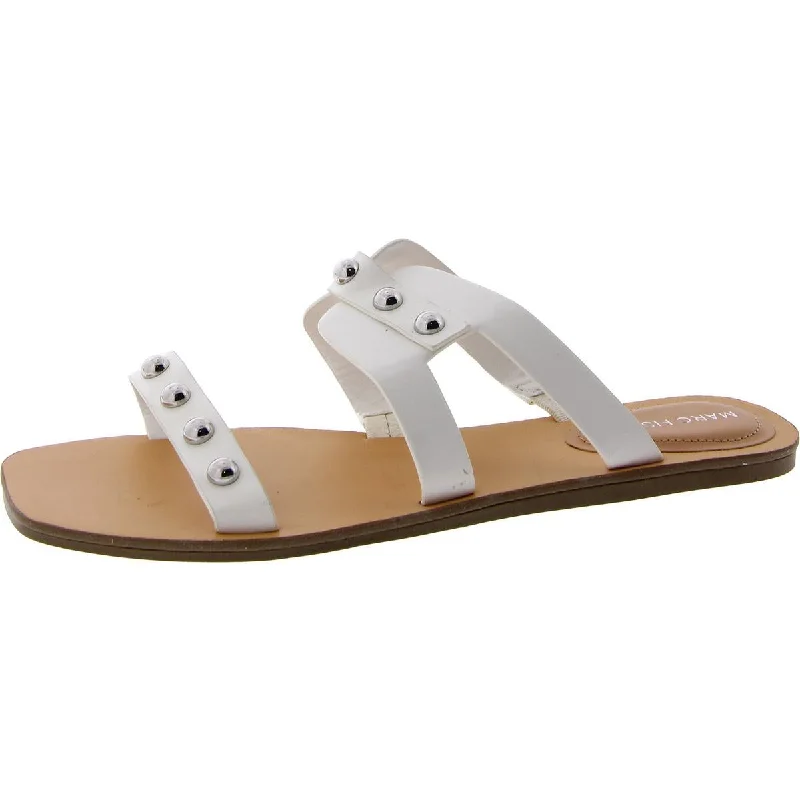 Marc Fisher Womens Burlina Faux Leather Studded Flip-Flops Distressed Leather Shoe Style Marc Fisher Womens Burlina Faux Leather Studded Flip-Flops Distressed Leather Shoe Style