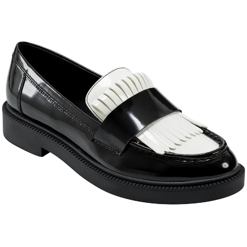 Marc Fisher Womens Calixy Faux Leather Two-Tone Loafers Blue Coast Loafer Aesthetic 