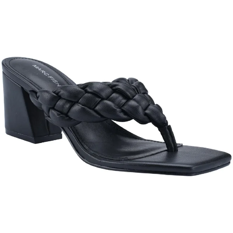 Marc Fisher Womens Galynite Faux Leather Slip-On Block Heel Slide Sandal Beach Style Marc Fisher Womens Galynite Faux Leather Slip-On Block Heel Slide Sandal Beach Style