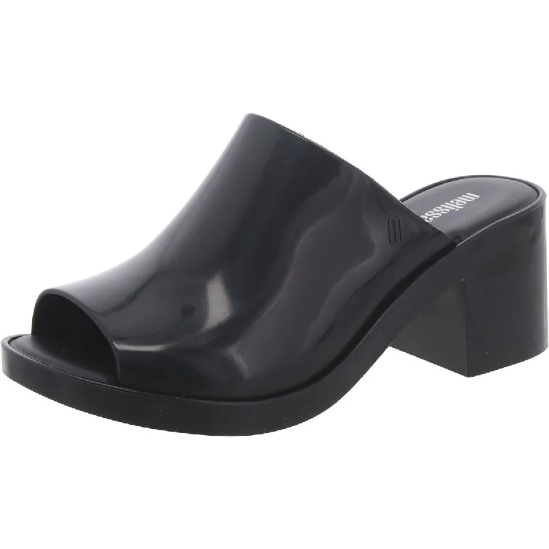 Melissa Womens Mule ll Peep Toe Slip On Heels Art Deco - Inspired Shoe Look  