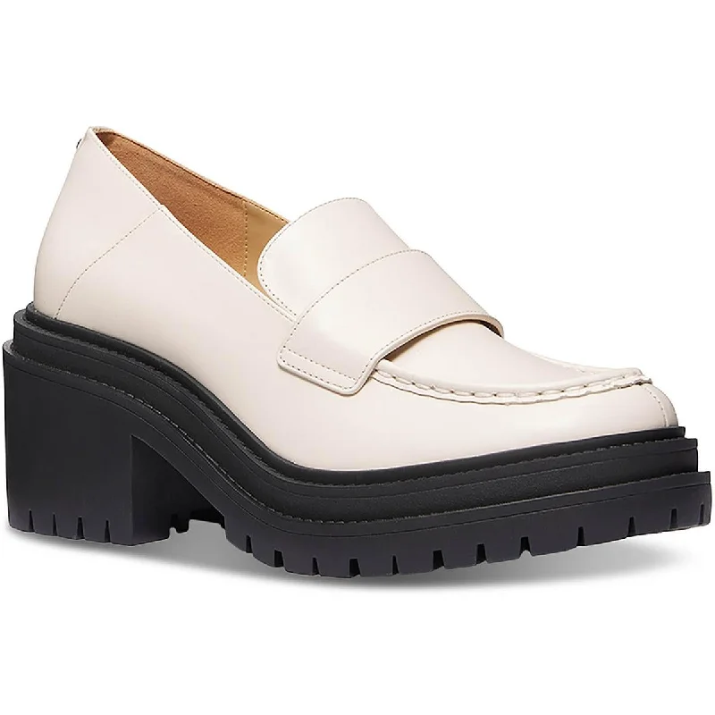 MICHAEL Michael Kors Womens Rocco Leather Slip On Loafer Heels Desert Boot Utility Style  
