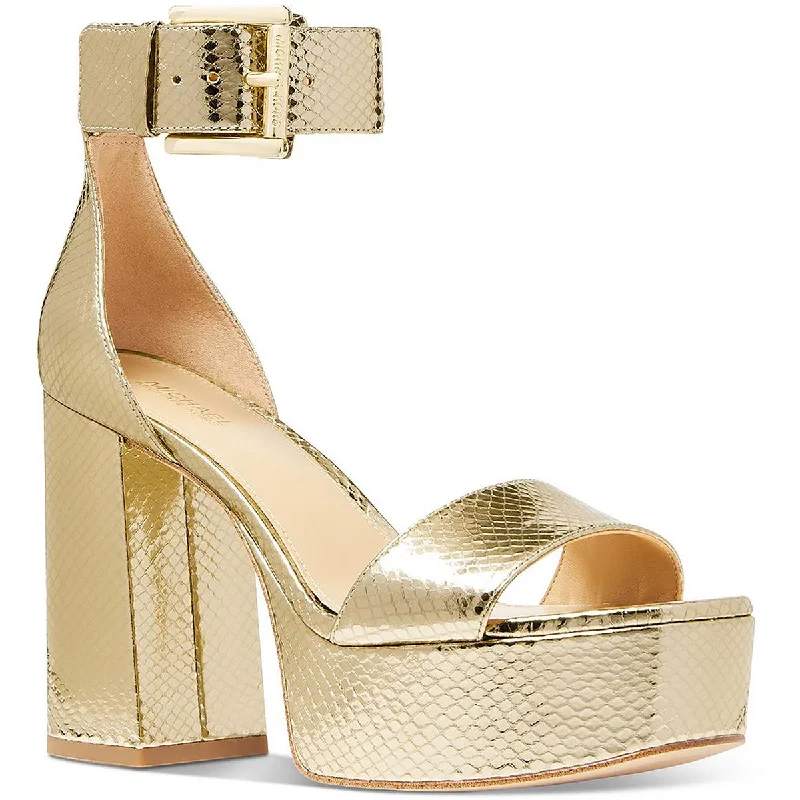 MICHAEL Michael Kors Womens Tara Ankle Strap Leather Platform Sandals Dressy Chelsea Boot Style MICHAEL Michael Kors Womens Tara Ankle Strap Leather Platform Sandals Dressy Chelsea Boot Style