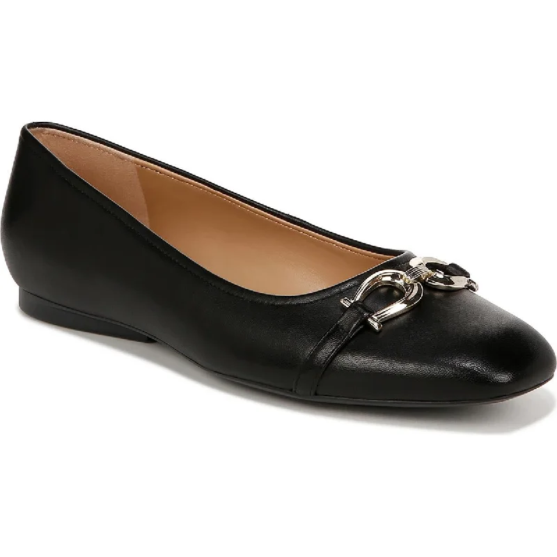 Naturalizer Womens Charlotte Leather Slip On Ballet Flats Rubber - Sole Plimsoll Look  