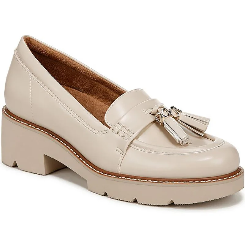 Naturalizer Womens Faux Leather Slip On Loafers Metallic Trim Shoe Design  