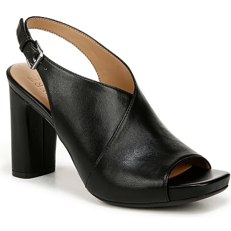 Naturalizer Womens Mason Faux Leather Peep-Toe Slingback Heels Aesthetic  