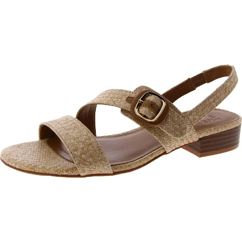 Naturalizer Womens Meesha 2 Woven Block Heel Slingback Sandals Retro Basketball Sneaker Design  