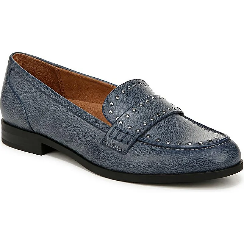 Naturalizer Womens Milo-Stud Faux Leather Block Heel Loafers Casual Loafer Style          