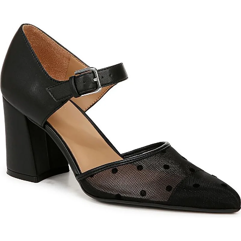Naturalizer Womens Pixie 2 Mesh Polka Dot Block Heels Striped Shoe Style  