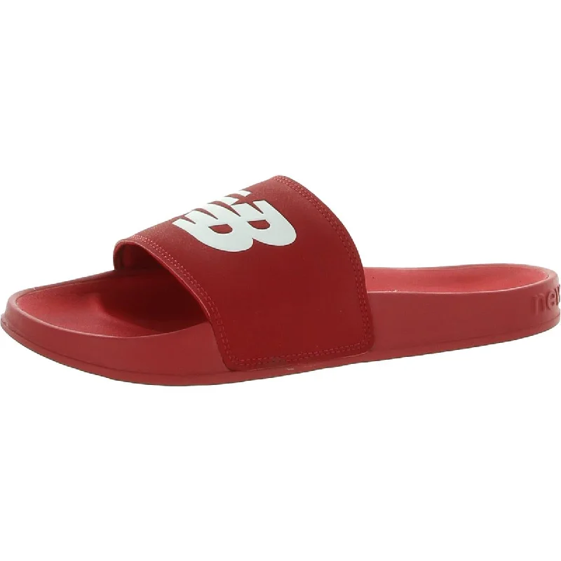 New Balance Womens 200 Slide Slip On Athletic Pool Slides Metallic Trim Shoe Design  