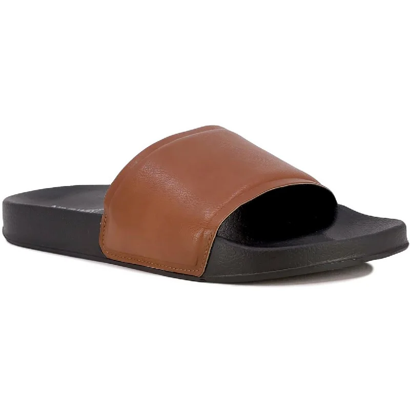 Nine West Mens Tiago Faux Leather Pool Slides Hiking Boot Durability Style  