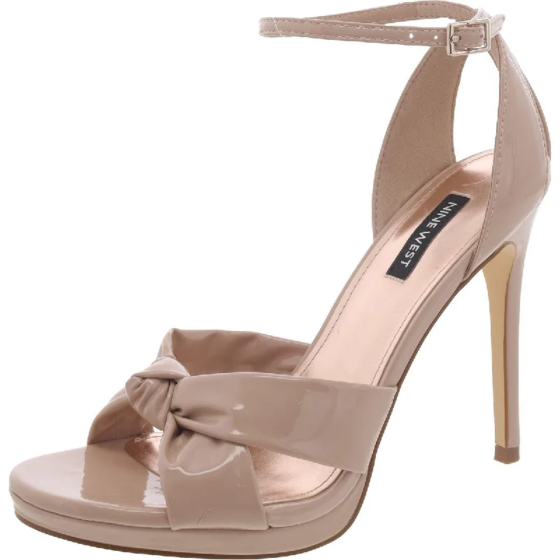 Nine West Womens Lovya Patent Dressy Ankle Strap Memory - Foam Slipper Look  