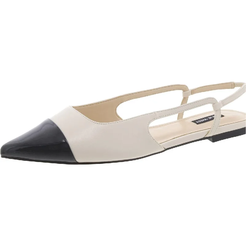 Nine West Womens WN Babee 3 Faux Leather Patent Trim Ballet Flats Artisan - Crafted Loafer Style Nine West Womens WN Babee 3 Faux Leather Patent Trim Ballet Flats Artisan - Crafted Loafer Style