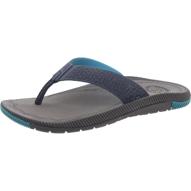 OluKai Mens Akiki Thong Flat Thong Sandals Blue Coast Loafer Aesthetic 