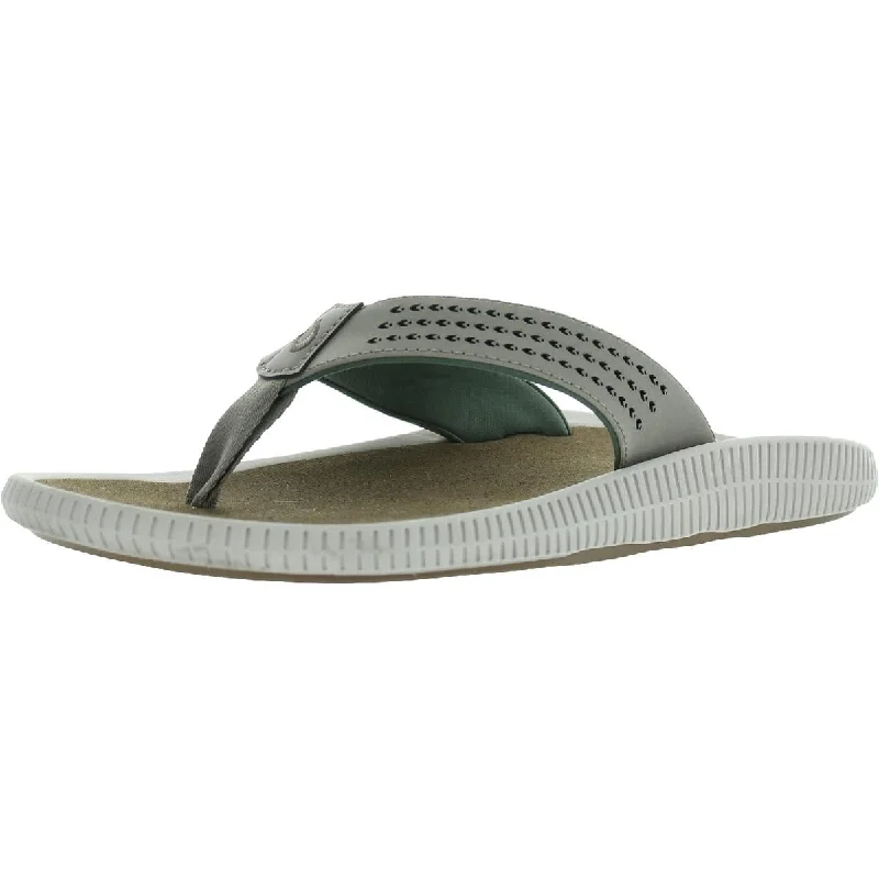 OluKai Mens Ulele Faux Leather Flip-Flops Hip - Hop Sneaker Style  