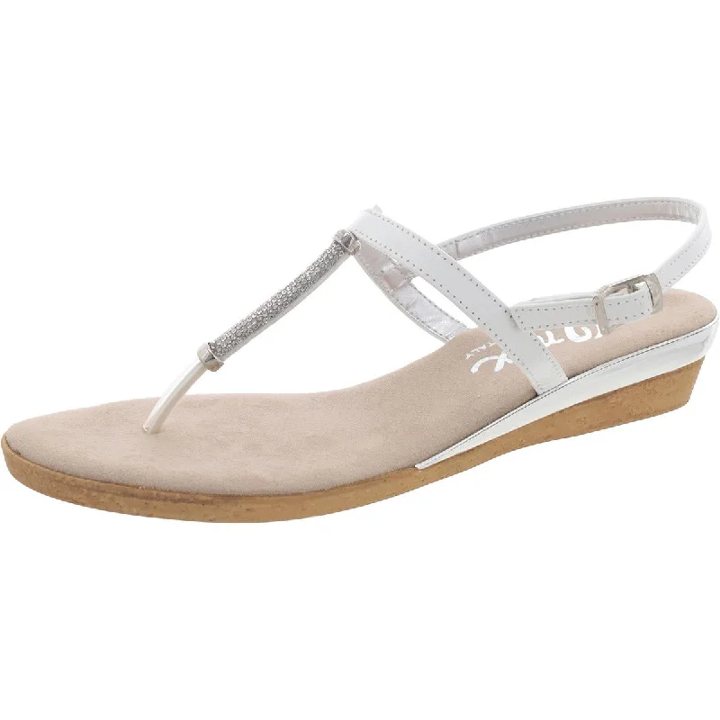 Onex Womens Leather Slingback Thong Sandals Retro Basketball Sneaker Design  