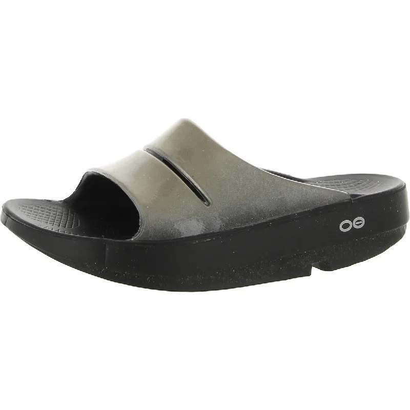 Oofos Womens Flat Slip On Pool Slides Buckle -