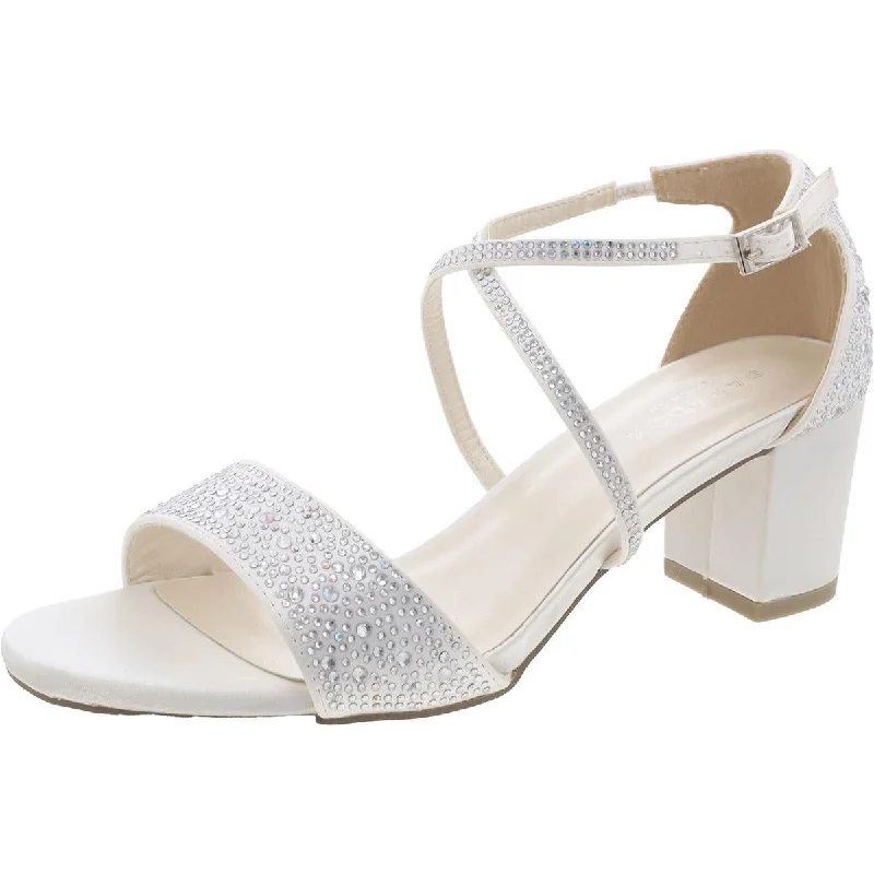 Paradox London Womens Satin Embellished Block Heel Smart - Shoe Functionality Style  